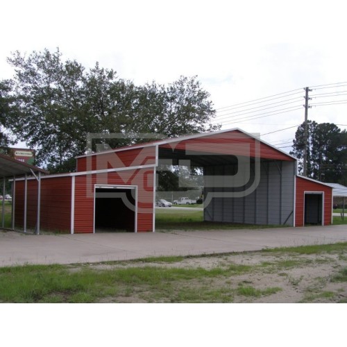 Metal Barn Lean-to Sheds | Boxed Eave Roof | 52W x 31L x 12H | Carolina Barn