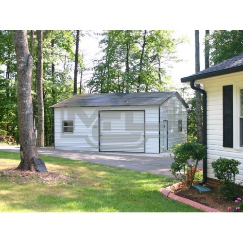 Garage | Boxed Eave Roof | 20W x 26L x 9H |  Side Entry Garage