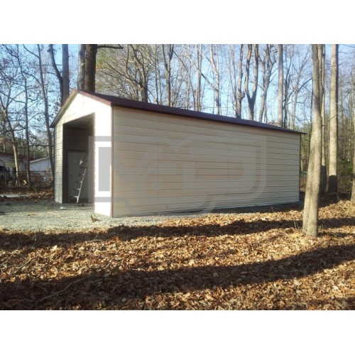 Garage | Boxed Eave Roof | 18W x 31L x 8H |  Single Car Garage