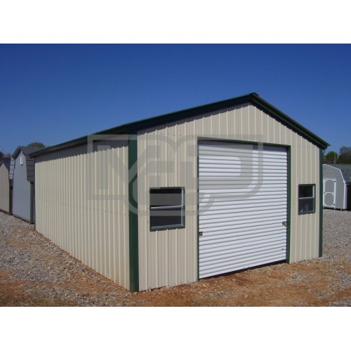 Single Car Garage | Vertical Roof | 18W x 26L x 10H | Metal Garage